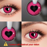 Popxstar Colorcon Pink Lenses 1 Pair Colored Contact Lenses for Eyes Big Eye Lenses Anime Lenses Cosplay Lenses Nezuko Lenses