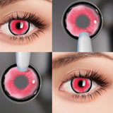 Popxstar Colorcon Pink Lenses 1 Pair Colored Contact Lenses for Eyes Big Eye Lenses Anime Lenses Cosplay Lenses Nezuko Lenses