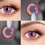 Popxstar Colorcon Pink Lenses 1 Pair Colored Contact Lenses for Eyes Big Eye Lenses Anime Lenses Cosplay Lenses Nezuko Lenses