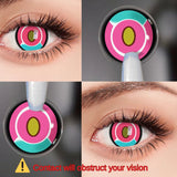 Popxstar Colorcon Pink Lenses 1 Pair Colored Contact Lenses for Eyes Big Eye Lenses Anime Lenses Cosplay Lenses Nezuko Lenses