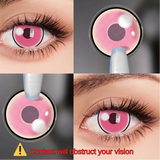 Popxstar Colorcon Pink Lenses 1 Pair Colored Contact Lenses for Eyes Big Eye Lenses Anime Lenses Cosplay Lenses Nezuko Lenses