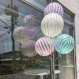 Pastel Candy Balloons Round Helium Clear Crystal Striped Bubble Balloons Baby Shower Birthday Party Wedding