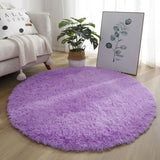 Popxstar 40/60/80cm Small Round Shaggy Rug Soft Anti-Skid Mat Living Room Bedroom Carpet Home Decor Winter Colorful Tie Dye Print Rugs