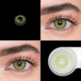 Popxstar 2pcs/pair Colored Contact Lenses Myopia Green Pixie Series Yearly Cosmetic For Eyes Lentillas Verdes