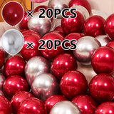 Popxstar 40/20Pcs 10inch Pomegranate Red Confetti Latex Balloons Wedding Globos Birthday baby shower House New year party Decorations