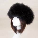 Popxstar Hot Winter Thick Furry Hairband Fluffy Russian Faux Fur Women Girl Fur Headband Hat Winter Outdoor Earwarmer Ski Hats new