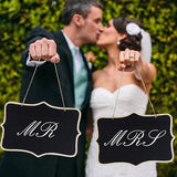 Popxstar Rustic Wedding Wooden Blackboard Mr Mrs Bridal Shower Decoration Photobooth Birthday Party DIY Home Decor Sign Message Board