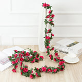 Popxstar 250CM Artificial Rose Flowers for Wedding Home Room Decoration Spring Autumn Garden Arch Christmas Rattan DIY Fake Plants Vine