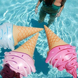 Popxstar Summer Outdoor Creative Floats Cute Giant Inflatable Ice Cream Swim Ring Lounger Pool Party Swimming Pool Floats for Adults