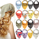 Popxstar 63 Style Bohemia Bandana For Women Elastic Hair Bands Triangle Headscarf Floral Print Head Wrap Scarf Hair Accessories Headwear