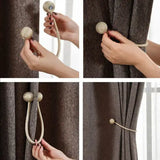 Popxstar Home Decorations 1Pc Pearl Magnetic Ball Curtain Tie Rope Simple Versatile Curtain Buckle for Curtains for Living Room Storage