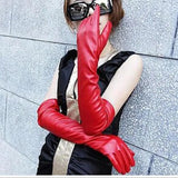 Popxstar Hair women's long touch screen leather gloves 50cm autumn and winter new style wholesale fashion gloves