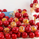 Popxstar 40/20Pcs 10inch Pomegranate Red Confetti Latex Balloons Wedding Globos Birthday baby shower House New year party Decorations