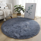 Popxstar 40/60/80cm Small Round Shaggy Rug Soft Anti-Skid Mat Living Room Bedroom Carpet Home Decor Winter Colorful Tie Dye Print Rugs