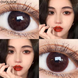 Popxstar 1 Pair 2pcs 2 Tone Series Lenses Contact Lenses for Eyes Natural Pupil Yearly Use Eye Contacts Eye Color Lens (DIA:14mm)