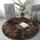 Popxstar 40/60/80cm Small Round Shaggy Rug Soft Anti-Skid Mat Living Room Bedroom Carpet Home Decor Winter Colorful Tie Dye Print Rugs