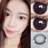 Popxstar 1 Pair 2pcs 2 Tone Series Lenses Contact Lenses for Eyes Natural Pupil Yearly Use Eye Contacts Eye Color Lens (DIA:14mm)