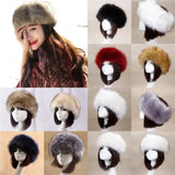 Popxstar Hot Winter Thick Furry Hairband Fluffy Russian Faux Fur Women Girl Fur Headband Hat Winter Outdoor Earwarmer Ski Hats new