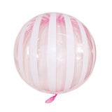 Popxstar 5pcs 18 Inch Pastel Candy Balloons Round Helium Clear Crystal Striped Bubble Balloons Baby Shower Birthday Party Wedding