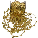 Popxstar 10Meters Gold Leaves Vine Artificial Silk Leaf Handmade Scrapbooking Craft Wreath Wedding Party Decor Fake Flower Rattan Garland