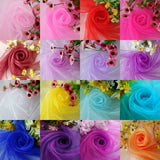 Popxstar 5meter/lot Sheer Crystal Organza Tulle Roll Fabric for Wedding Party Decoration Organza Chair Sashes Width 45cm