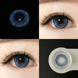 Popxstar -1 Pair Natural Blue Lenses Colored Contact Lenses for Myopia Eyes Beauty Cosmetic Eye Color Lens Yearly Use 14.2MM