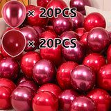 Popxstar 40/20Pcs 10inch Pomegranate Red Confetti Latex Balloons Wedding Globos Birthday baby shower House New year party Decorations