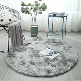 Popxstar 40/60/80cm Small Round Shaggy Rug Soft Anti-Skid Mat Living Room Bedroom Carpet Home Decor Winter Colorful Tie Dye Print Rugs