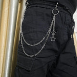 Popxstar Punk Steet Keychains Chain Women Men Moon Star Rivets Skull Accessories Choice Rock Goth Pants Waist Belt Chain On Jeans Jewerly