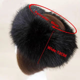 Popxstar Hot Winter Thick Furry Hairband Fluffy Russian Faux Fur Women Girl Fur Headband Hat Winter Outdoor Earwarmer Ski Hats new