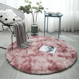 Popxstar 40/60/80cm Small Round Shaggy Rug Soft Anti-Skid Mat Living Room Bedroom Carpet Home Decor Winter Colorful Tie Dye Print Rugs