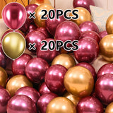 Popxstar 40/20Pcs 10inch Pomegranate Red Confetti Latex Balloons Wedding Globos Birthday baby shower House New year party Decorations