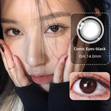 Popxstar -2pcs/pair Natural Pupil Lenses Contact Lenses for Eyes Comic Black Eyes Tear Eye 2 Tone Series Eye Contacts (dia:14mm)