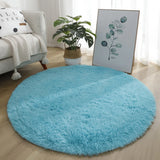 Popxstar 40/60/80cm Small Round Shaggy Rug Soft Anti-Skid Mat Living Room Bedroom Carpet Home Decor Winter Colorful Tie Dye Print Rugs