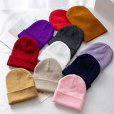 Popxstar New Unisex Multicolor Autumn & Winter Beanie Hat Men Basic Daily Beanie Women Soft Knitted Hat Elegant All-match Streetwear Cap