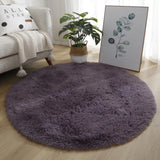 Popxstar 40/60/80cm Small Round Shaggy Rug Soft Anti-Skid Mat Living Room Bedroom Carpet Home Decor Winter Colorful Tie Dye Print Rugs