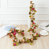 Popxstar 250CM Artificial Rose Flowers for Wedding Home Room Decoration Spring Autumn Garden Arch Christmas Rattan DIY Fake Plants Vine