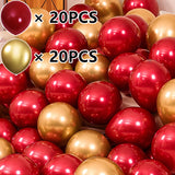 Popxstar 40/20Pcs 10inch Pomegranate Red Confetti Latex Balloons Wedding Globos Birthday baby shower House New year party Decorations