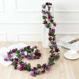 Popxstar 250CM Artificial Rose Flowers for Wedding Home Room Decoration Spring Autumn Garden Arch Christmas Rattan DIY Fake Plants Vine