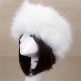 Popxstar Hot Winter Thick Furry Hairband Fluffy Russian Faux Fur Women Girl Fur Headband Hat Winter Outdoor Earwarmer Ski Hats new