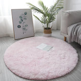 Popxstar 40/60/80cm Small Round Shaggy Rug Soft Anti-Skid Mat Living Room Bedroom Carpet Home Decor Winter Colorful Tie Dye Print Rugs