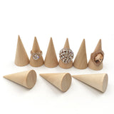 Popxstar 1/5/10PCS Wooden Cone Creative Ring Holder Jewelry Stand Display Earring Ring Holder Organizer Display Tool Jewelry Storage Supp