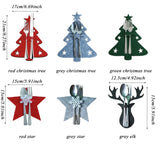 Popxstar 4PCS 44 Styles Christmas Knife and Fork Holder Elk Xmas Tree Pocket Cutlery Bag Non-woven fabric Cookware Organizer Table Decor