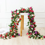 Popxstar 250CM Artificial Rose Flowers for Wedding Home Room Decoration Spring Autumn Garden Arch Christmas Rattan DIY Fake Plants Vine