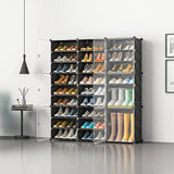 Popxstar US Shoe Rack Large Capacity Boot Storage 12 Cube Organzie Modular DIY Plastic 6 Tier 24-96 Pairs of Shoe Tower Cabine