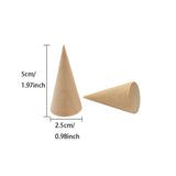 Popxstar 1/5/10PCS Wooden Cone Creative Ring Holder Jewelry Stand Display Earring Ring Holder Organizer Display Tool Jewelry Storage Supp