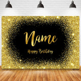 Popxstar Custom Name Photo Gold Silver Glitter Birthday Party Banner Backgrounds Baby Shower DIY Birthday Photography Backdrops Photocall