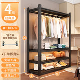 room inspo Multi-Layer Storage Cabinet with Clothes Pole Steel Hanger Wardrobe Wardrobe Open Rental Apartment Dormitory