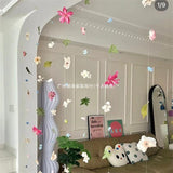 room ideas aesthetic Little Red Book DIY Flower Curtain Material Package Artificial Flower Homemade Flower Flap Rain Fish Line Package Suspension Door Curtain Decoration