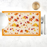 fall backgrounds iphone Thanksgiving Placemat Pumpkin Maple Leaf Decorative Tea Tablecloth Heat Insulation Non-Slip Western Placemat Cotton Linen Table Towel